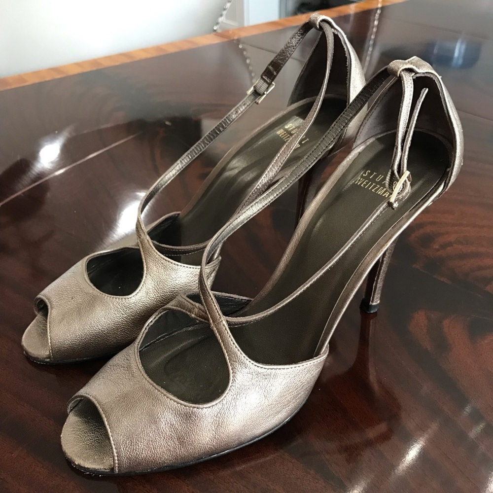Stuart Weitzman Strappy Leather High Heel Sandals